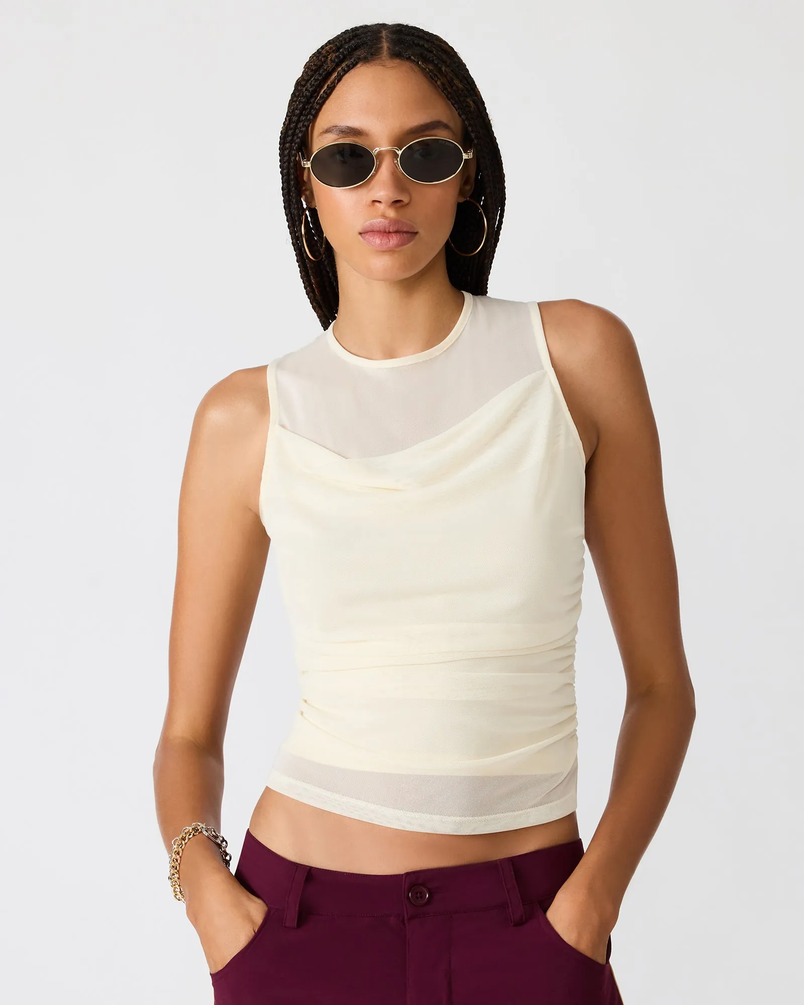 ROMAN KNIT TOP CREAM sold by Steve Madden