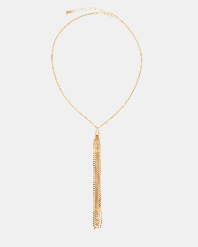 TASSEL NECKLACE GOLD made by Steve Madden