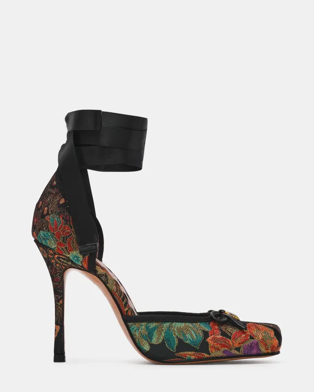LARINA BLACK MULTI BROCADE made by Steve Madden