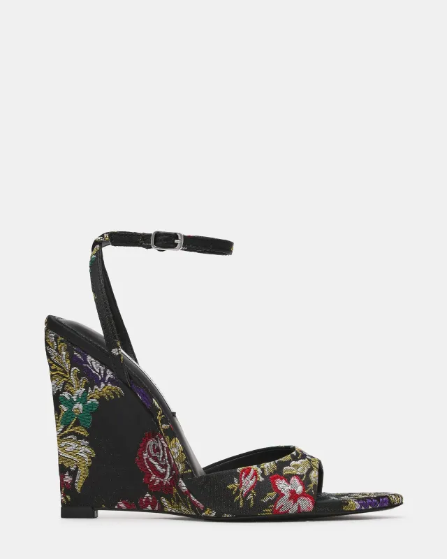 BOSSA BLACK MULTI BROCADE made by Steve Madden