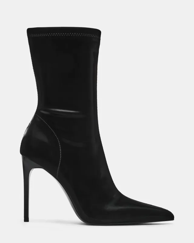 MACKENA BLACK TECHNO SATIN made by Steve Madden