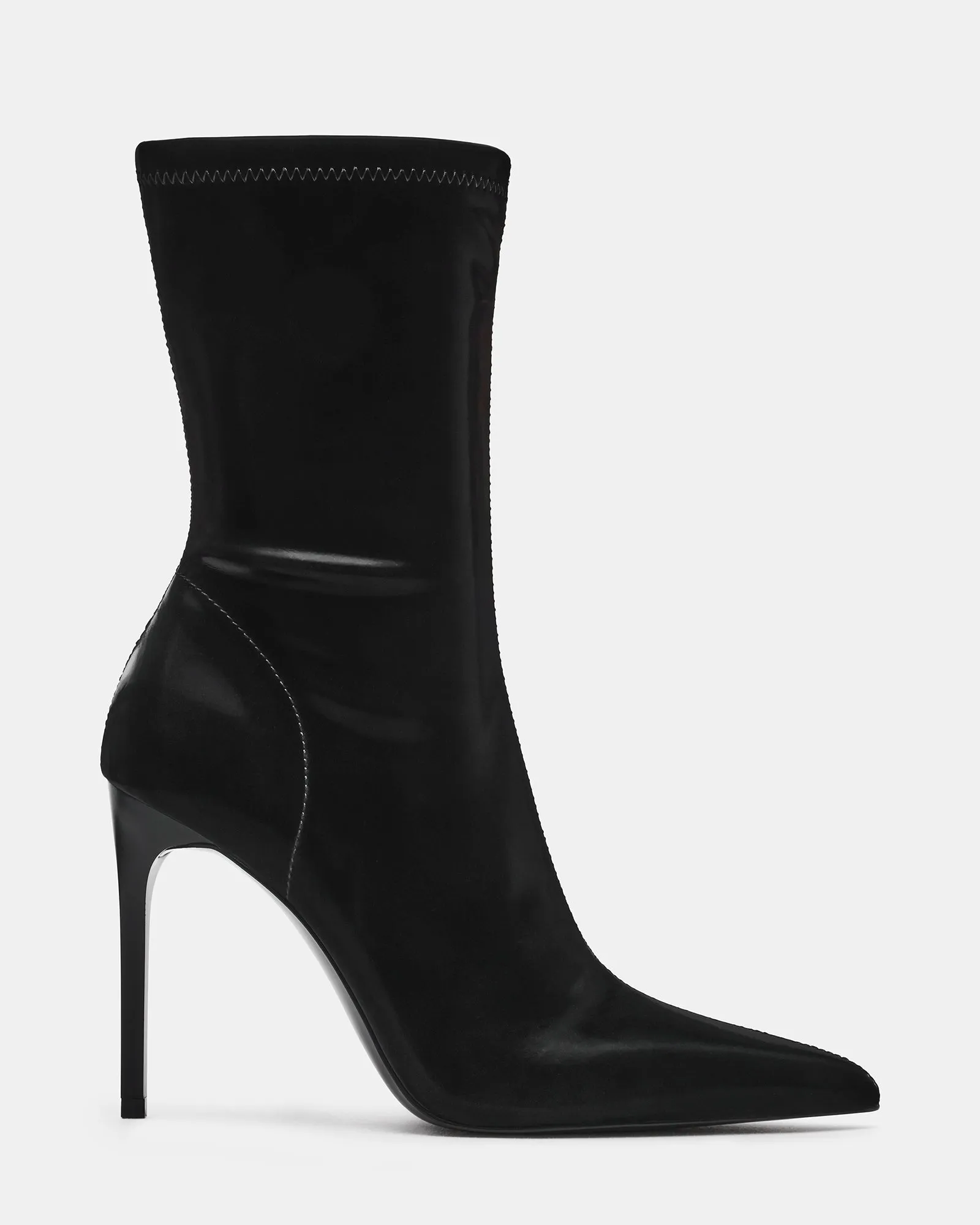 MACKENA BLACK TECHNO SATIN sold by Steve Madden