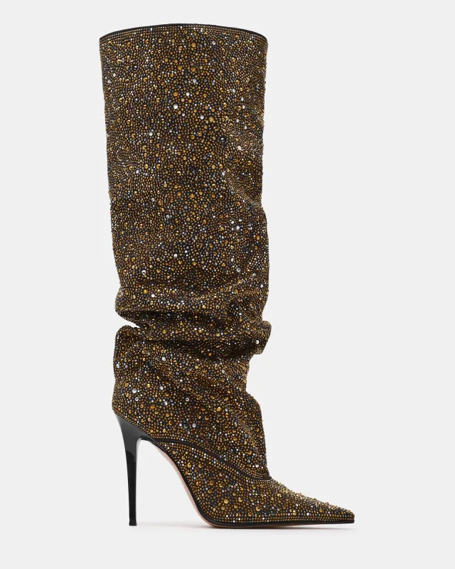 ELONA BLACK/GOLD RHINESTONES made by Steve Madden