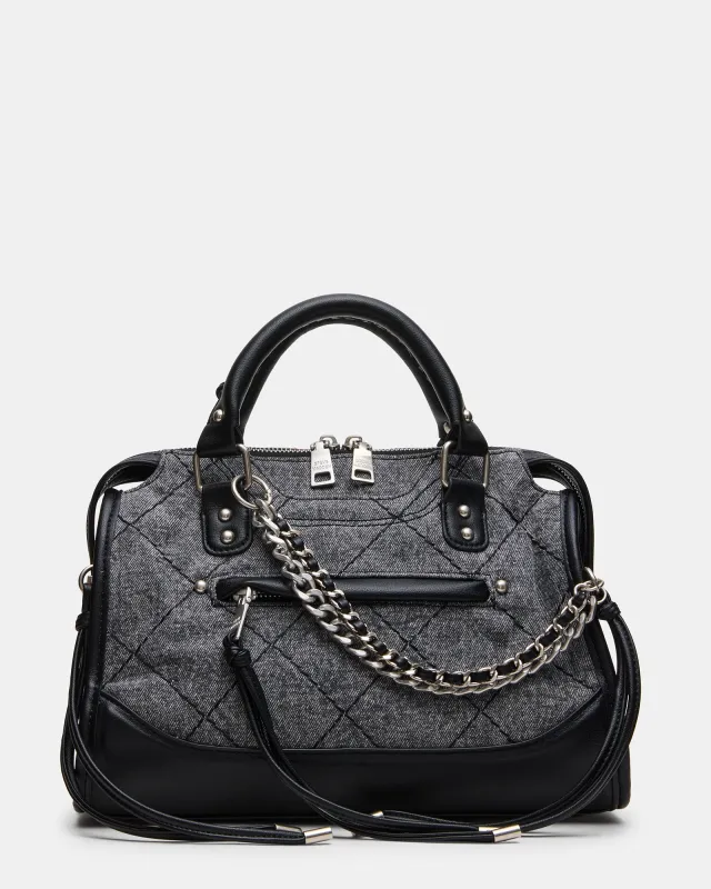 RIGGS BAG BLACK DENIM made by Steve Madden