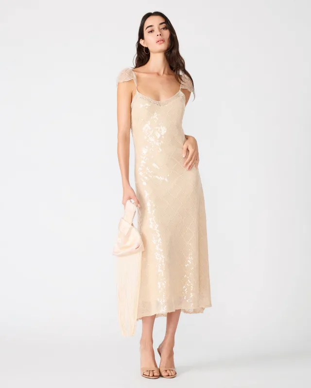 STEFANIA DRESS CHAMPAGNE made by Steve Madden