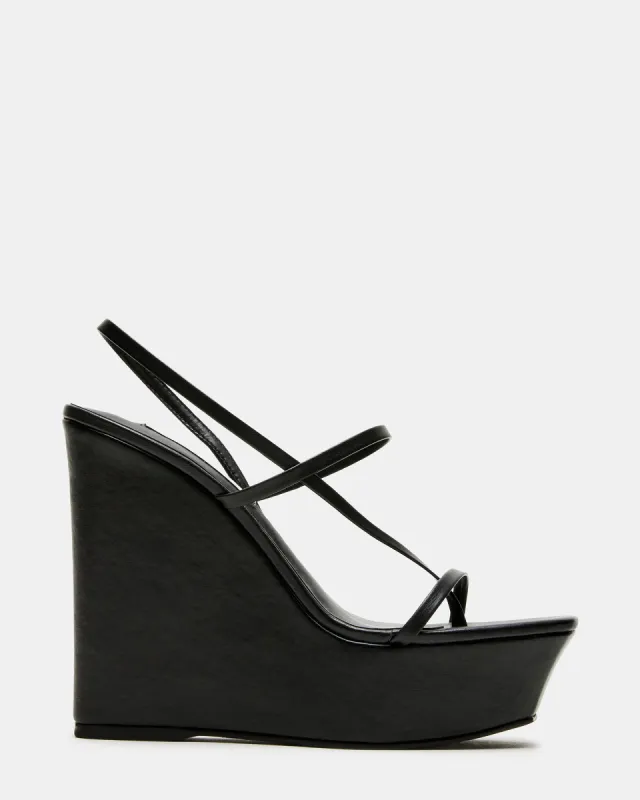 AMORA BLACK LEATHER made by Steve Madden