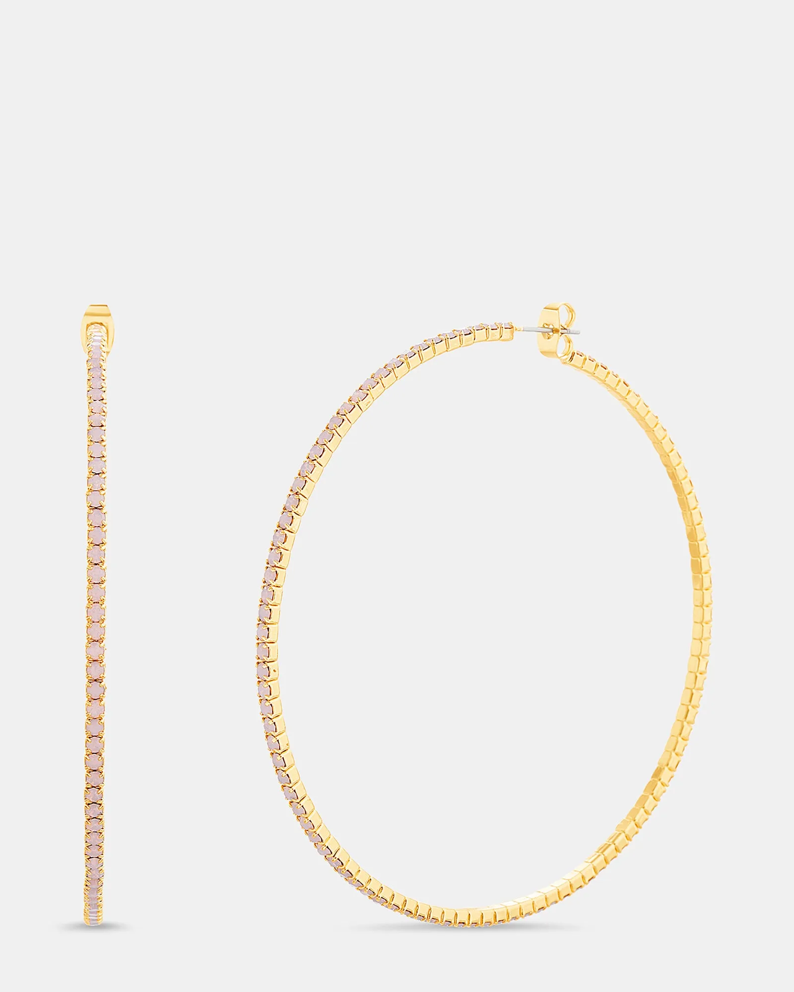 CRYSTAL HOOPS PINK sold by Steve Madden