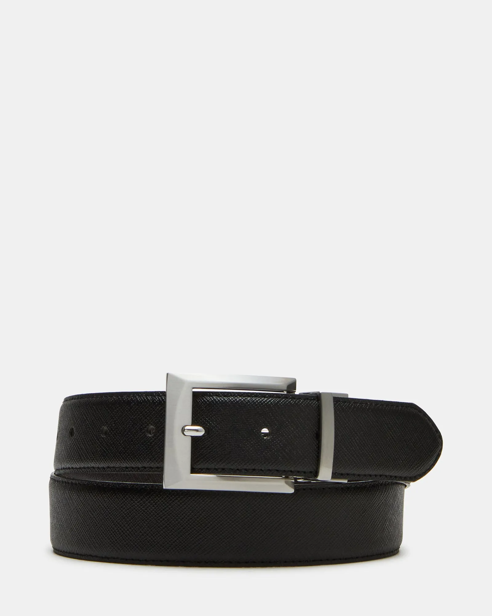 MEN'S REVERSIBLE SAFFIANO BELT BLACK/BROWN sold by Steve Madden