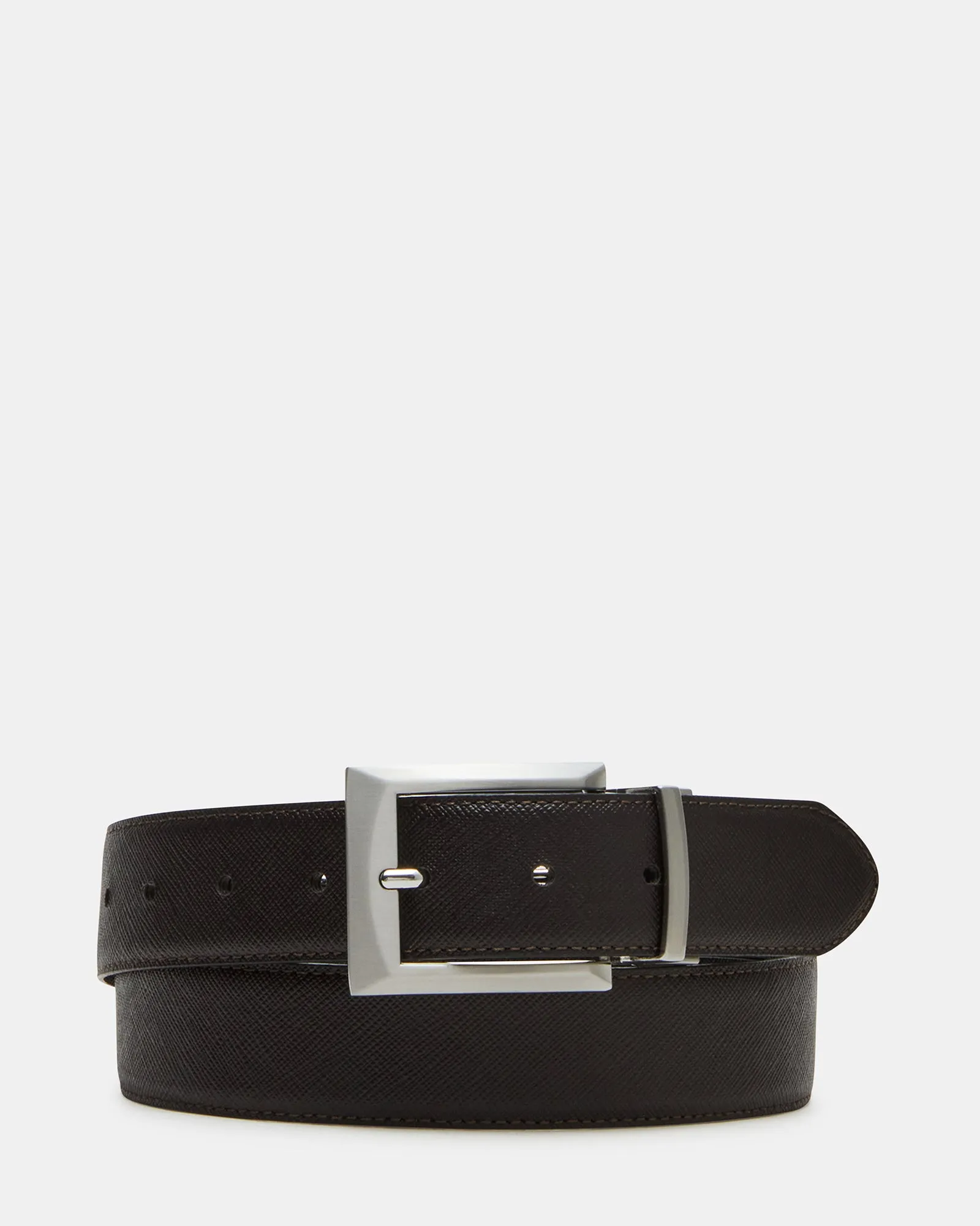 MEN'S REVERSIBLE SAFFIANO BELT BLACK/BROWN sold by Steve Madden product image thumbnail 4