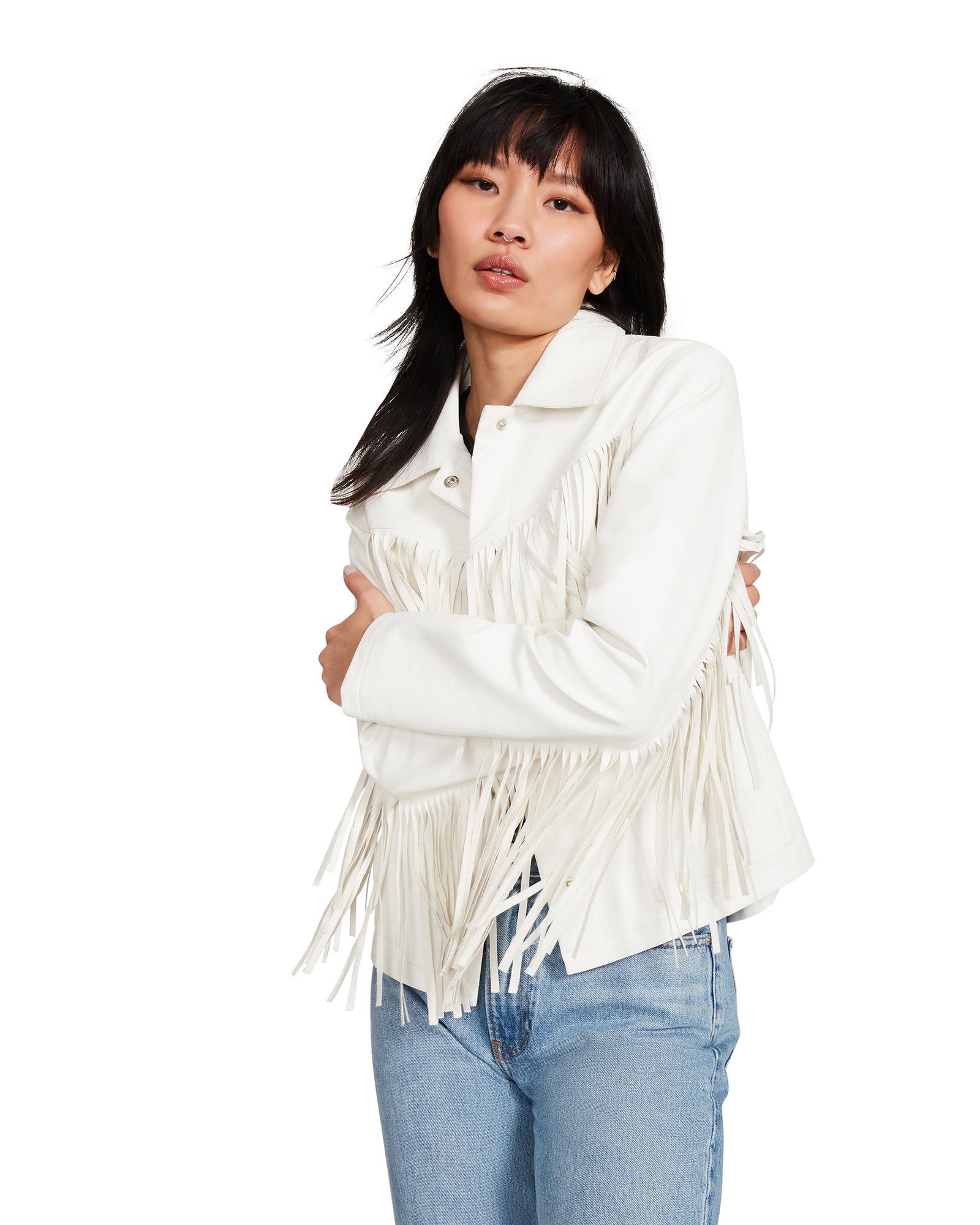 FRINGE JACKET WHITE sold by Steve Madden product image thumbnail 2
