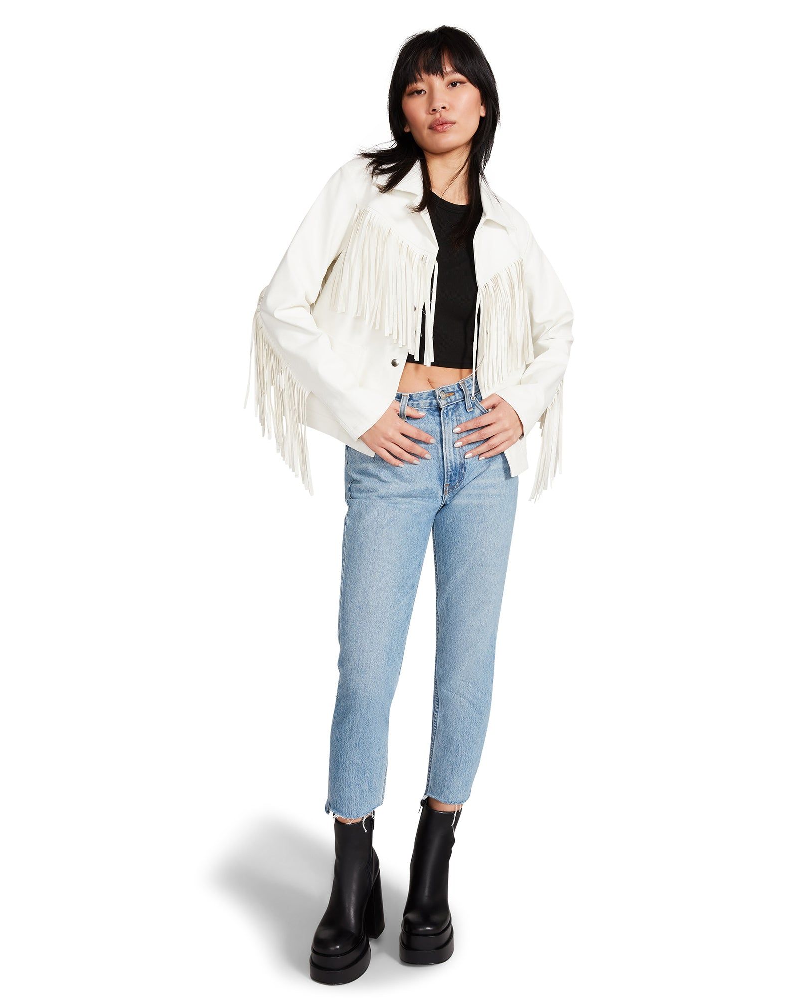 FRINGE JACKET WHITE sold by Steve Madden product image thumbnail 3