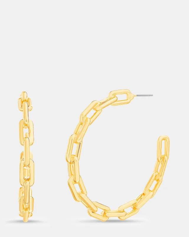 CHAIN HOOPS GOLD sold by Steve Madden
