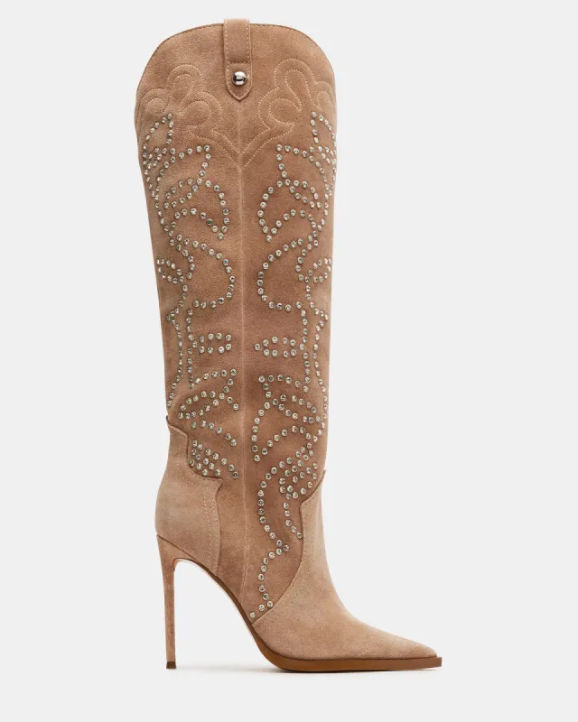 TYRANT TAUPE SUEDE RHINESTONES sold by Steve Madden
