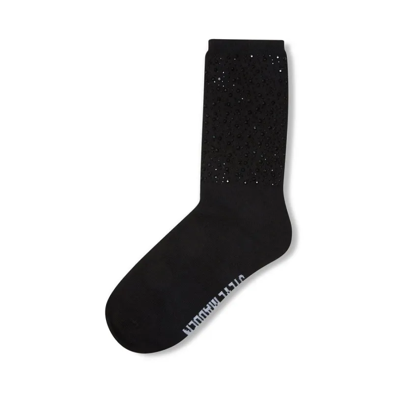 ALLOVER CRYSTAL CREW SINGLE BLACK sold by Steve Madden