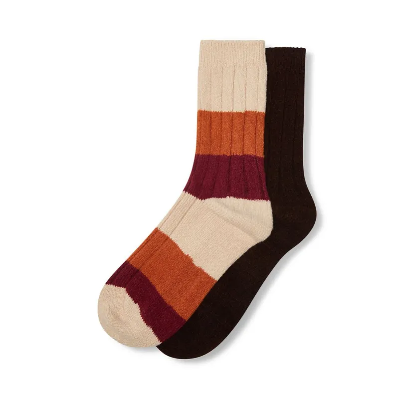 SUPER SOFT STRIPED CREW TAN MULTI sold by Steve Madden