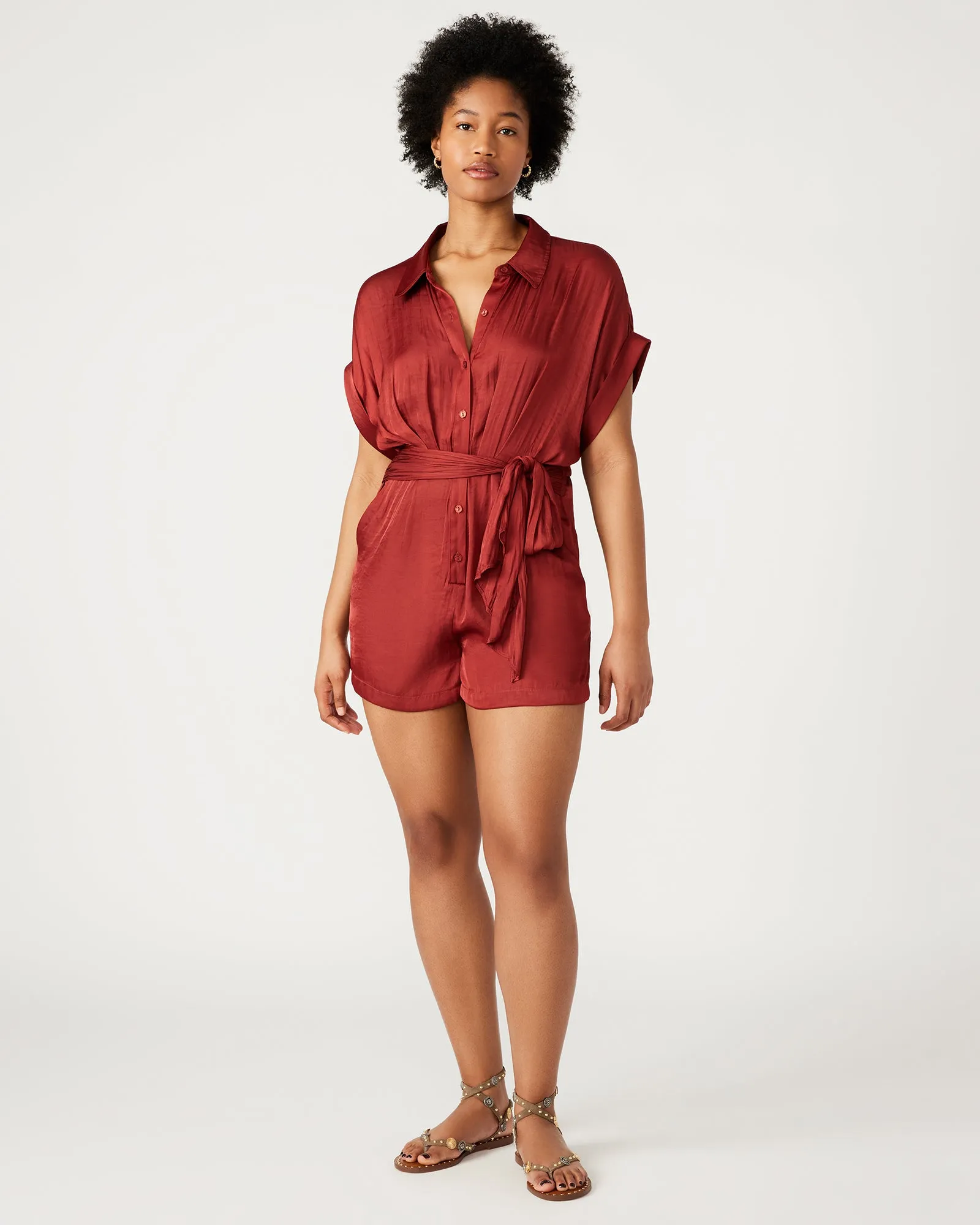 TORI ROMPER BURNT ORANGE sold by Steve Madden