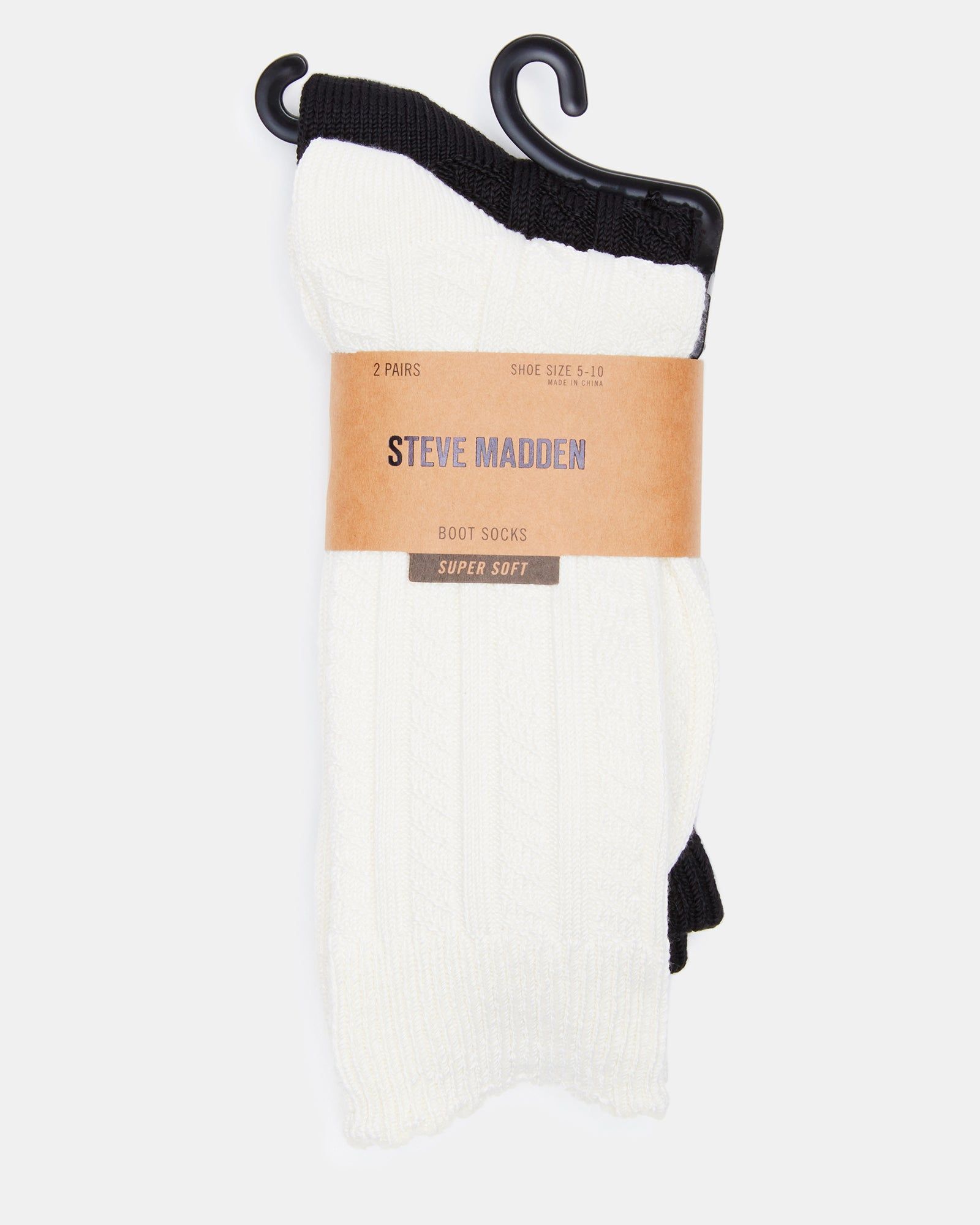 CUFFED POINTELLE SOCKS BLACK/WHITE sold by Steve Madden product image thumbnail 2