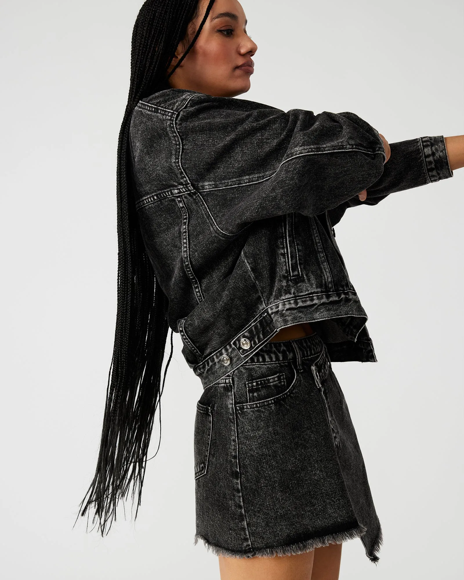 SIENNA DENIM JACKET BLACK sold by Steve Madden product image thumbnail 2