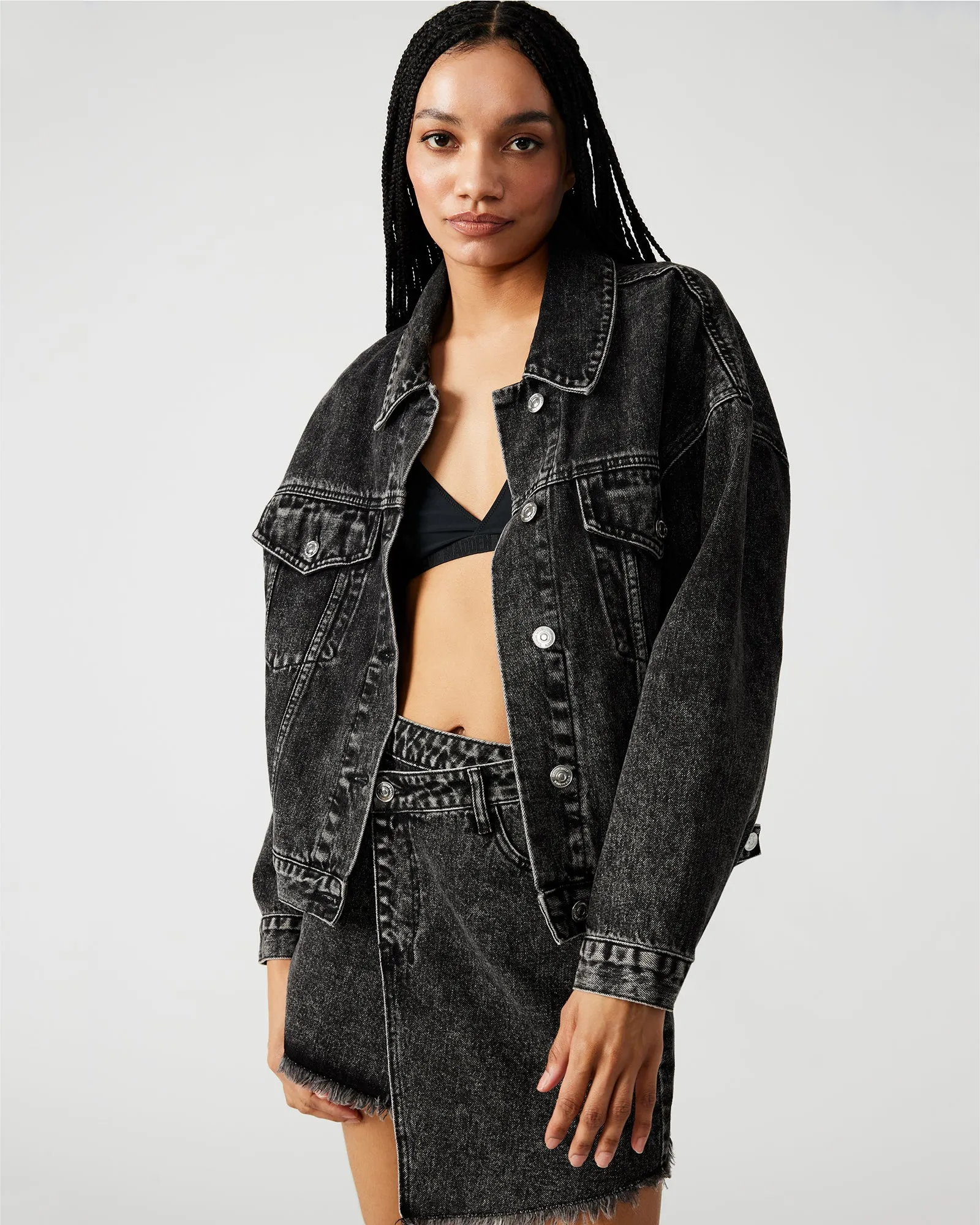 SIENNA DENIM JACKET BLACK sold by Steve Madden