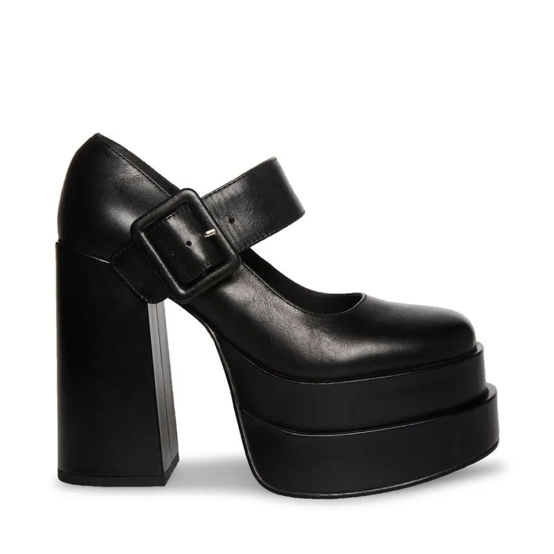 CARLY BLACK LEATHER - SM REBOOTED sold by Steve Madden