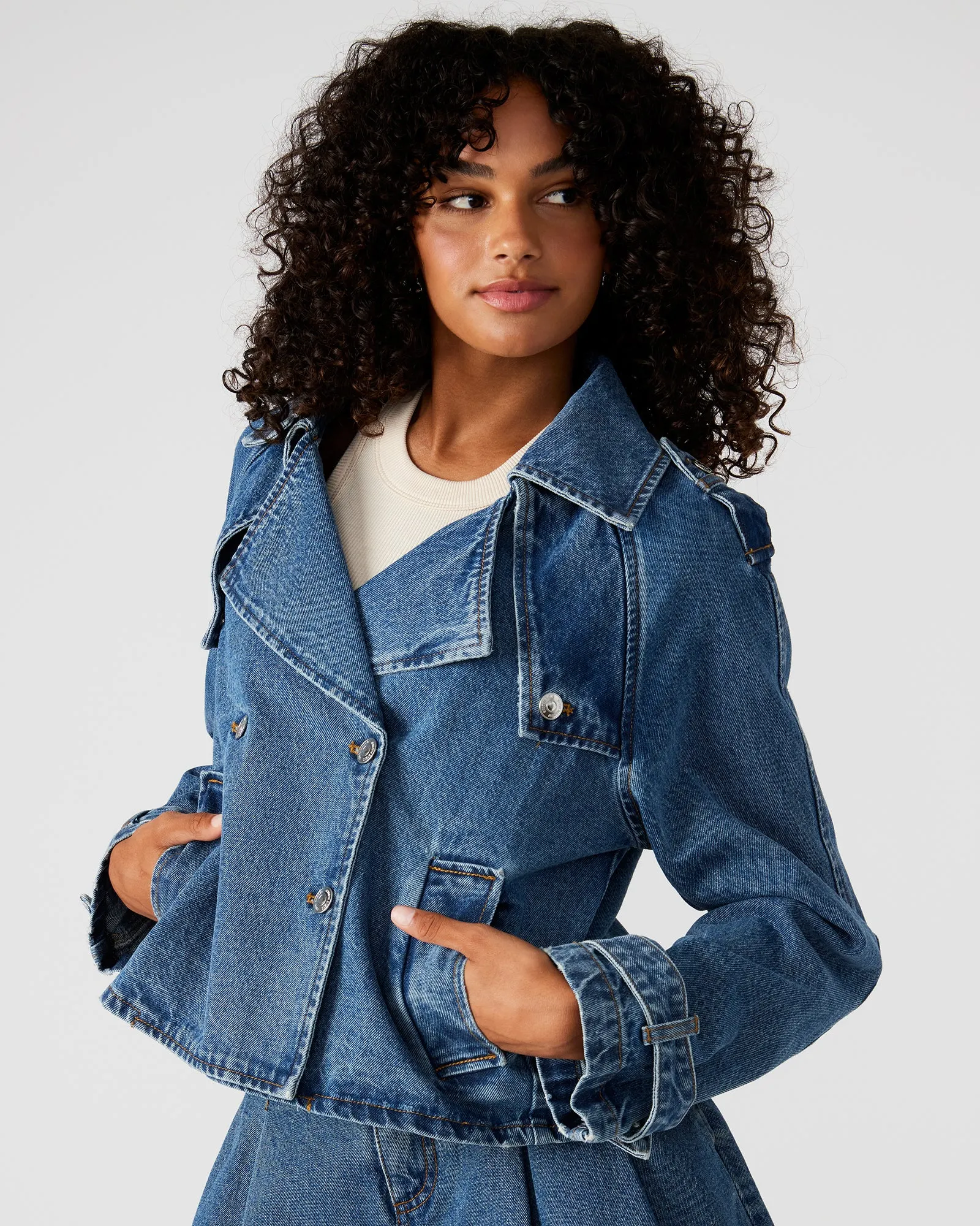 SIRUS DENIM JACKET sold by Steve Madden