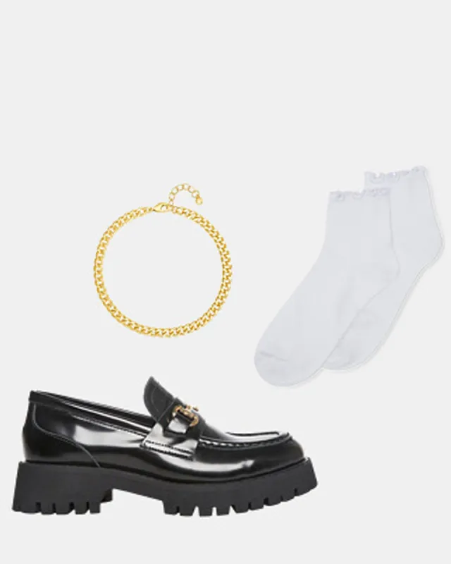SHOP THE LOOK LANDO + CURB CHAIN ANKLET sold by Steve Madden