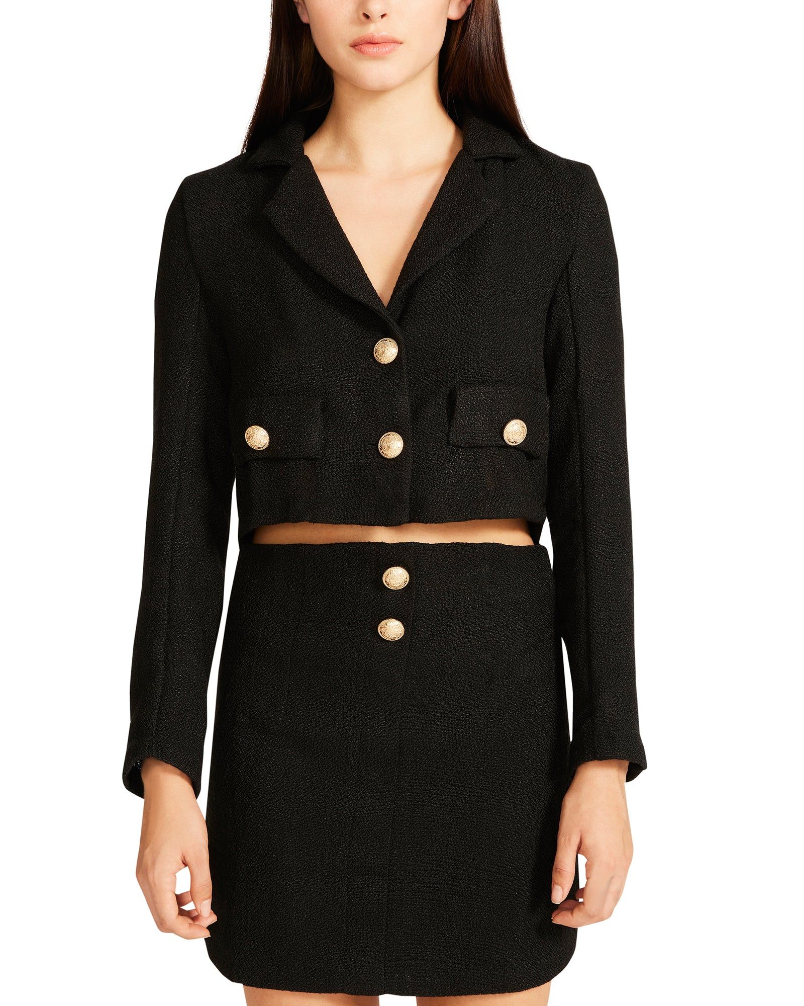 CROPPED TWEED BLAZER BLACK sold by Steve Madden