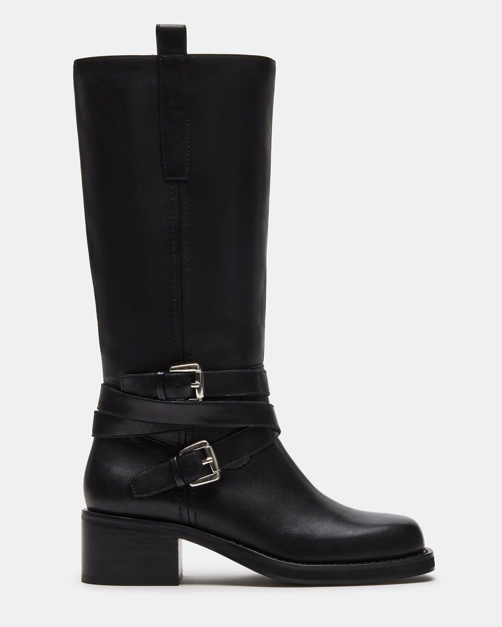 CALIN BLACK LEATHER sold by Steve Madden