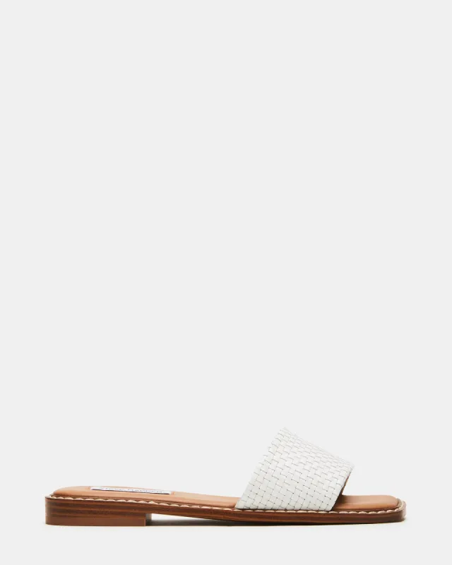 SANDRA WOVEN WHITE LEATHER sold by Steve Madden