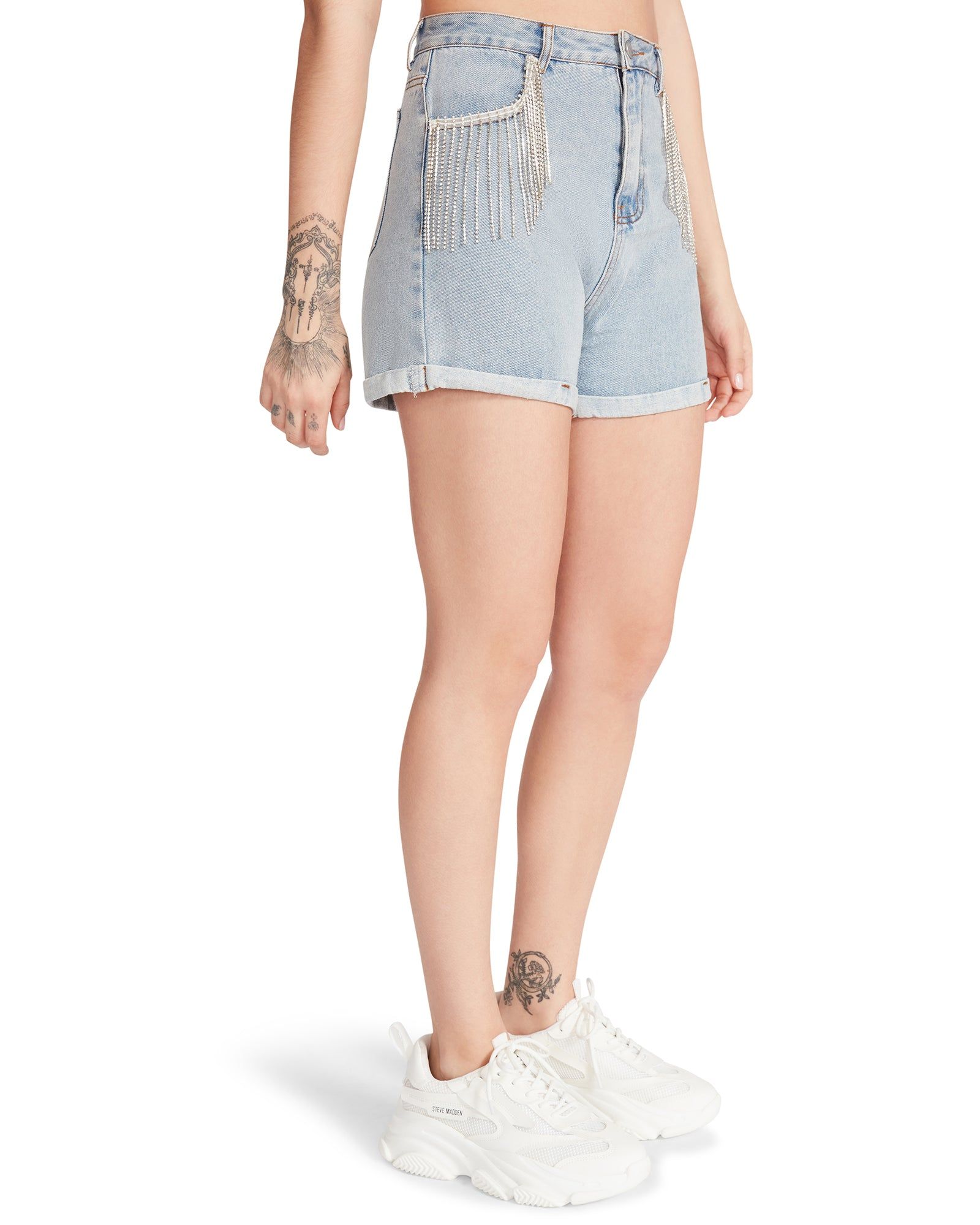 RHINESTONE FRINGE DENIM SHORTS sold by Steve Madden product image thumbnail 5