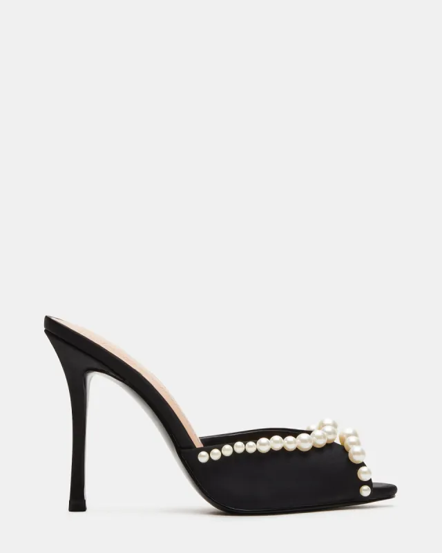 PRIYA PEARL BLACK SATIN sold by Steve Madden