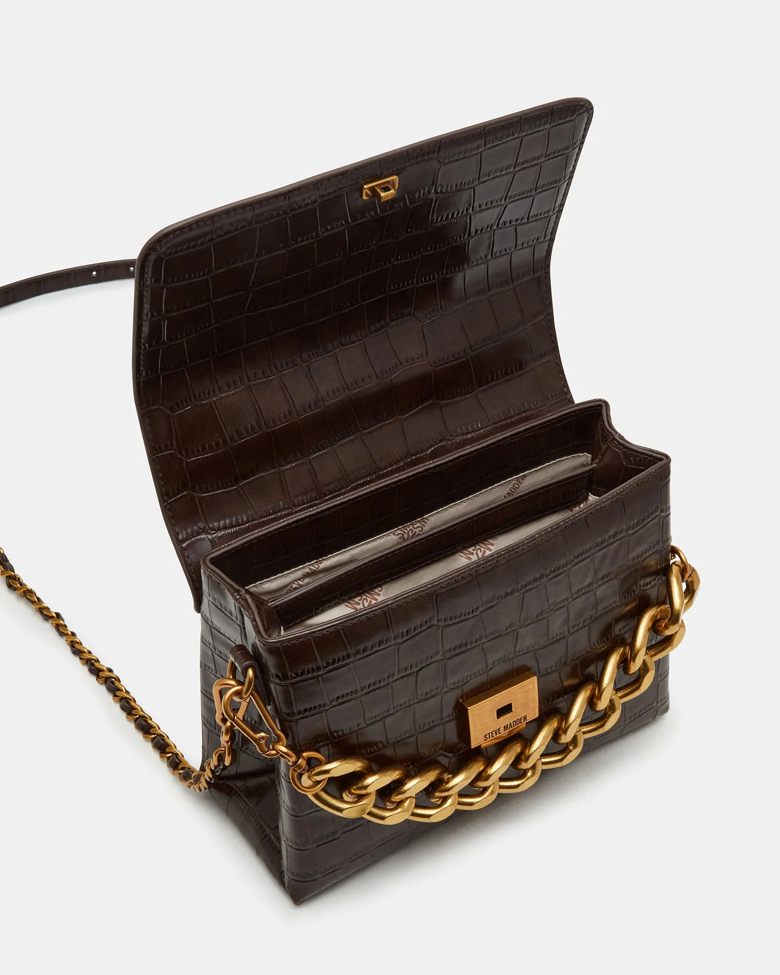 WORSH CROCODILE BAG CHOCOLATE sold by Steve Madden product image thumbnail 5