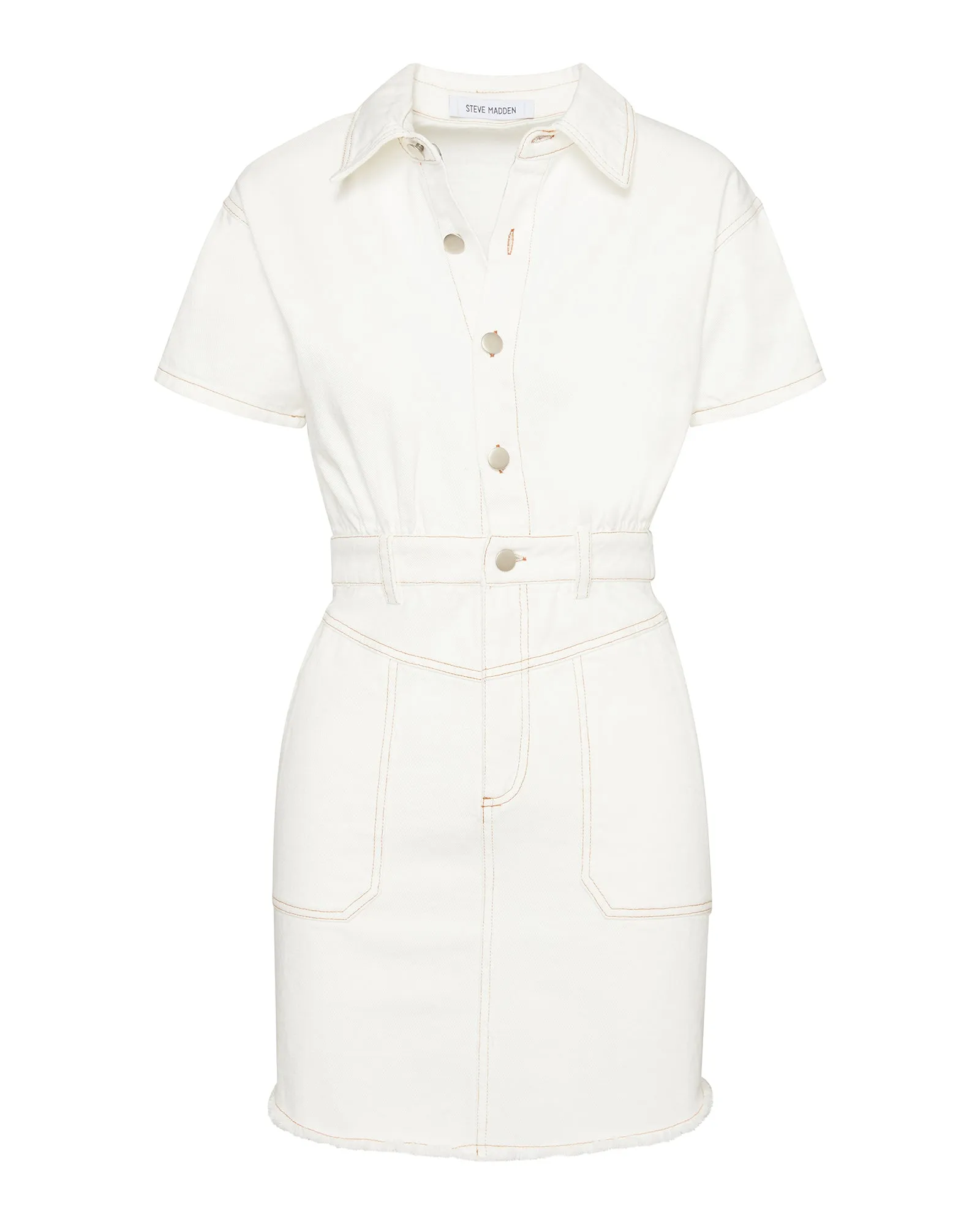 DENIM BUTTON UP DRESS WHITE - SM REBOOTED sold by Steve Madden product image thumbnail 4