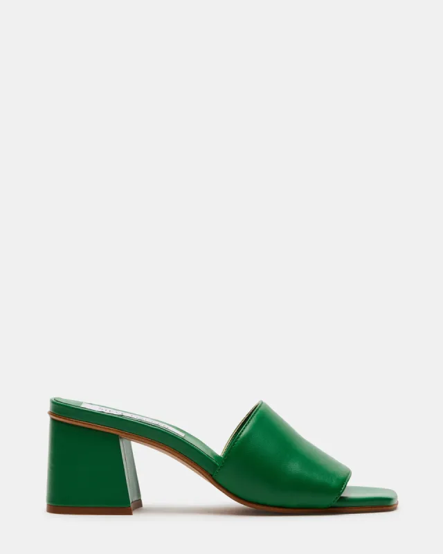 RAIA GREEN LEATHER sold by Steve Madden