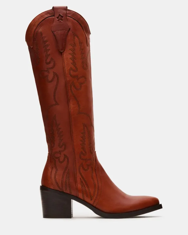 SALOON COGNAC LEATHER sold by Steve Madden