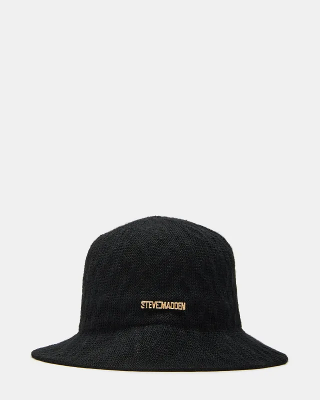 MOLDED POLY YARN BUCKET HAT BLACK sold by Steve Madden