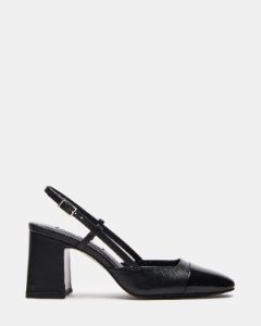 BECKA BLACK LEATHER sold by Steve Madden