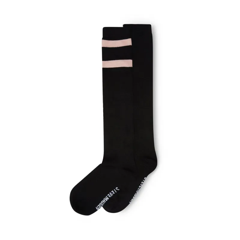 STRIPED KNEE SOCKS BLACK sold by Steve Madden