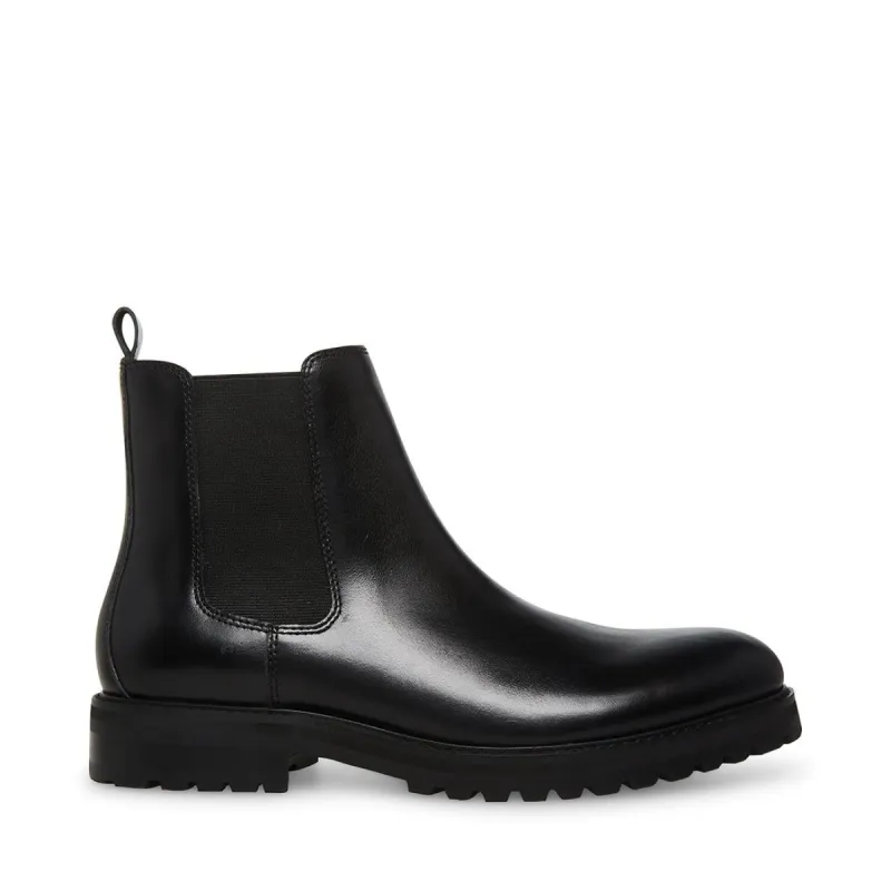DUREN BLACK LEATHER sold by Steve Madden