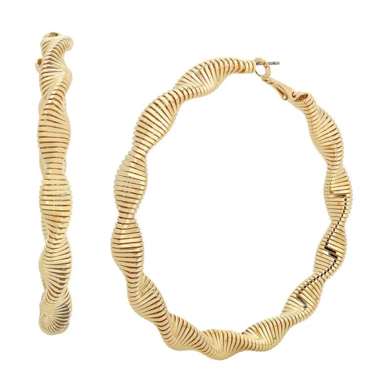 SPIRAL LARGE HOOPS GOLD sold by Steve Madden