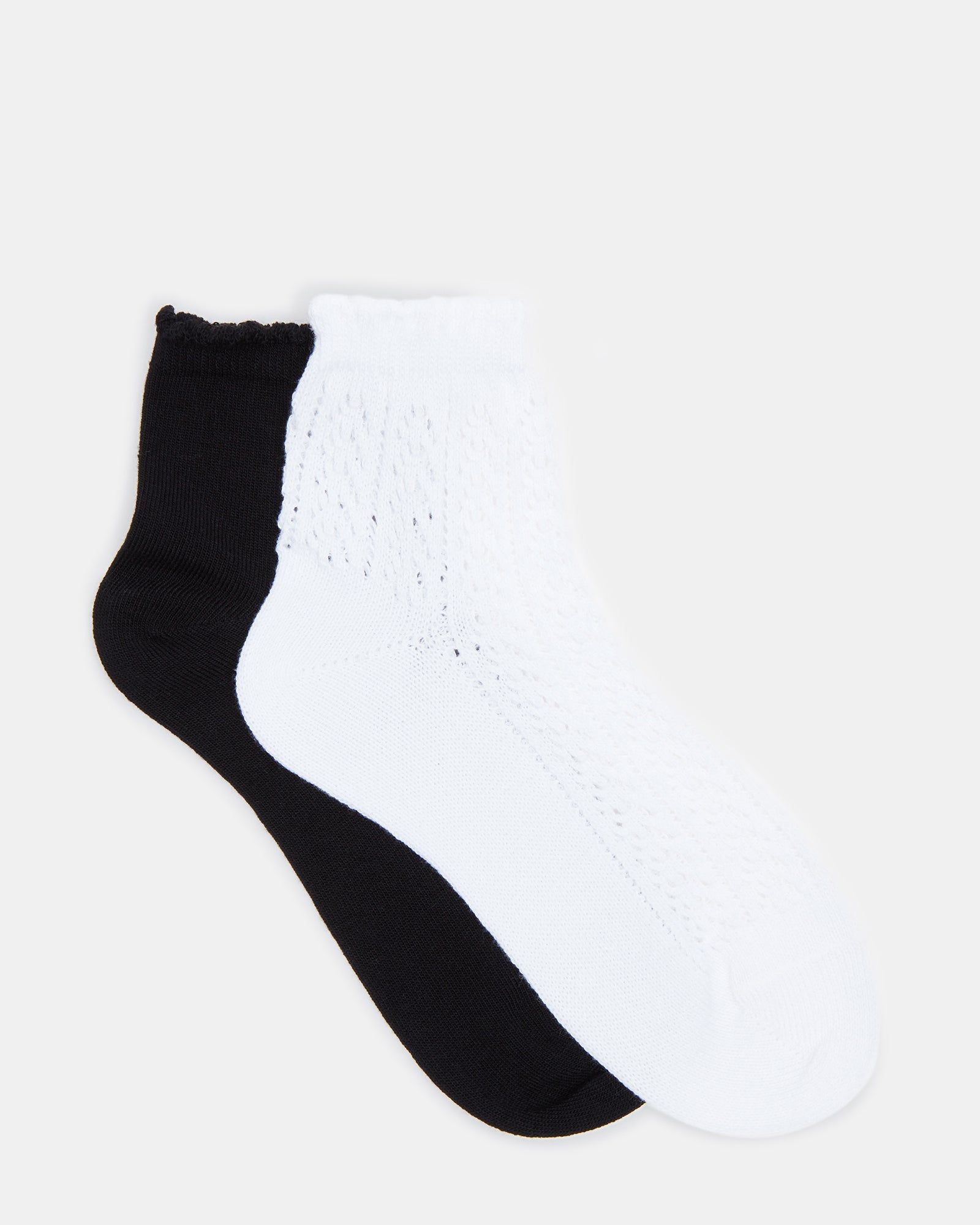 SCALLOPED EDGE ANKLET BLACK/WHITE sold by Steve Madden