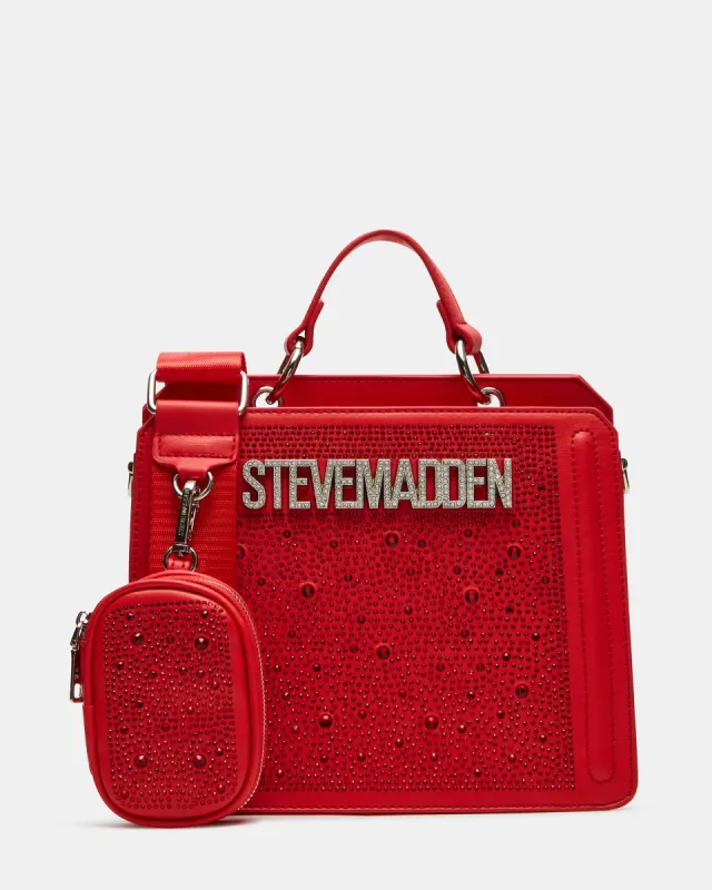 EVELYN BAG RED ALLOVER RHINESTONES sold by Steve Madden