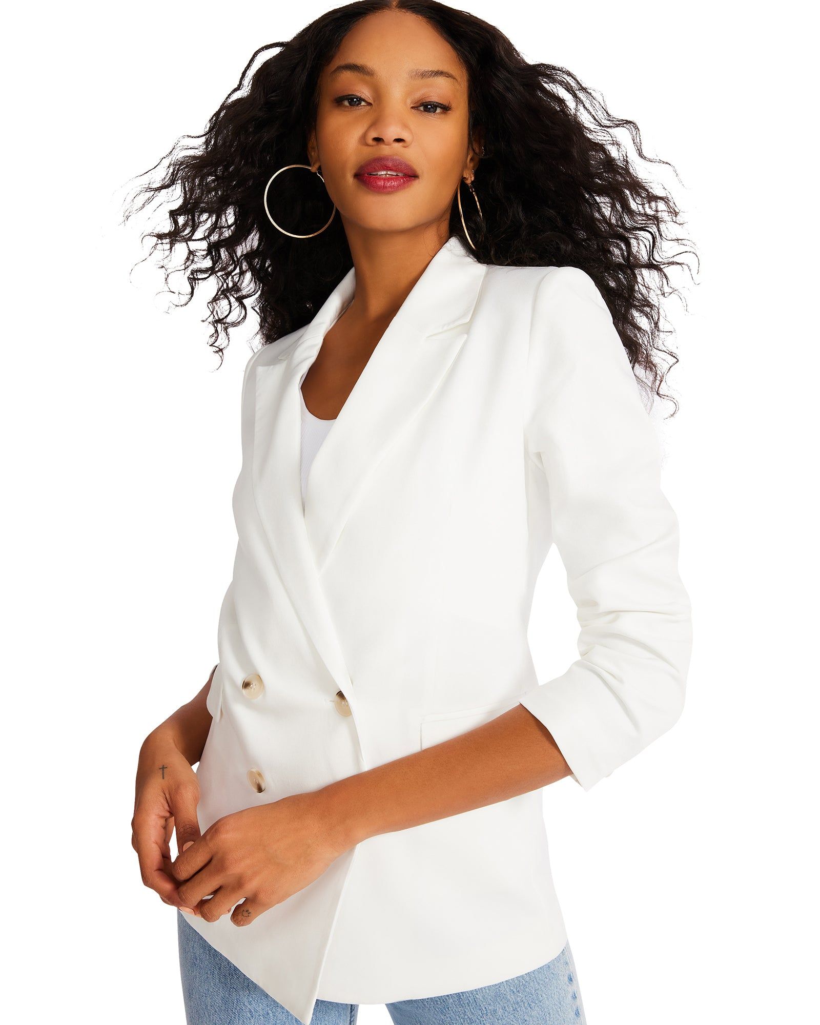 BOYFRIEND BLAZER WHITE sold by Steve Madden product image thumbnail 2