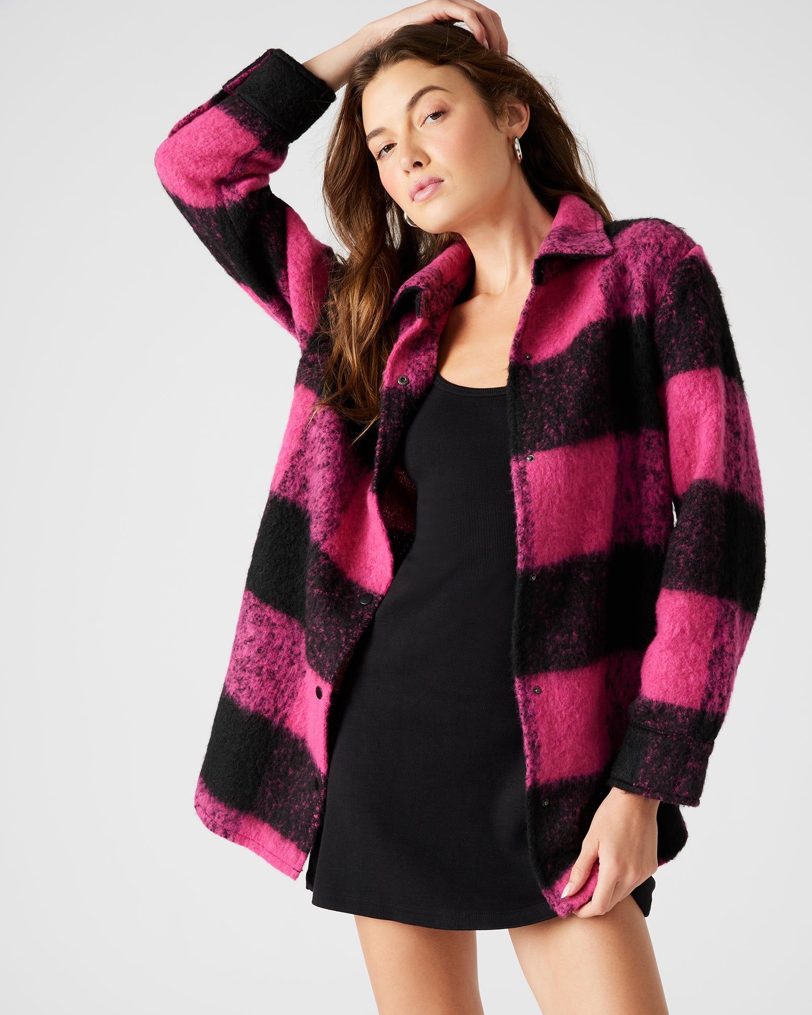 ELDRIDGE PLAID COAT HOT PINK sold by Steve Madden product image thumbnail 2