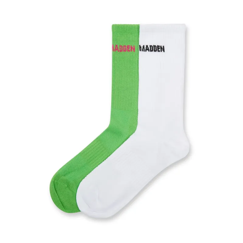 SIMPLE LOGO CREW SOCK WHITE MULTI sold by Steve Madden