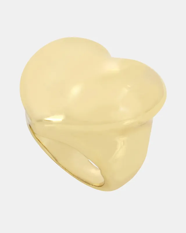 PUFFY HEART RING GOLD sold by Steve Madden