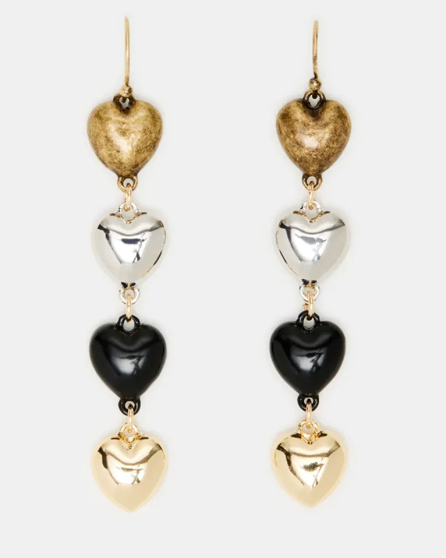 HEART DROP EARRINGS MULTI sold by Steve Madden