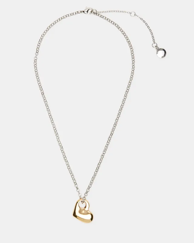 PUFFY HEART PENDANT NECKLACE MULTI sold by Steve Madden