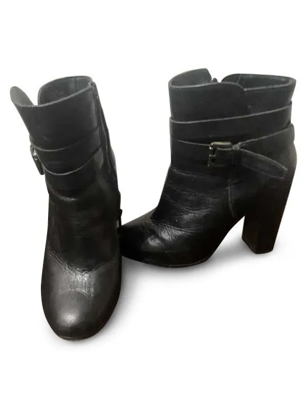 LEATHER BUCKLE BOOTIE IN BLACK - SM REBOOTED sold by Steve Madden
