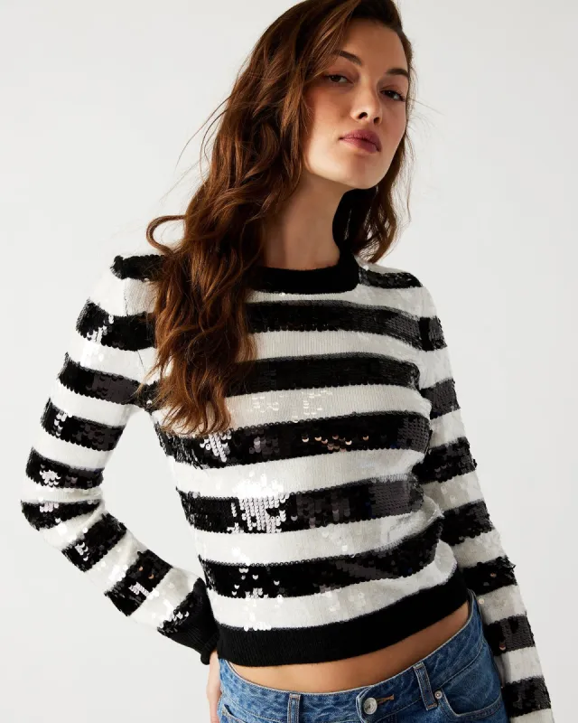 ELINA SWEATER BLACK/WHITE sold by Steve Madden